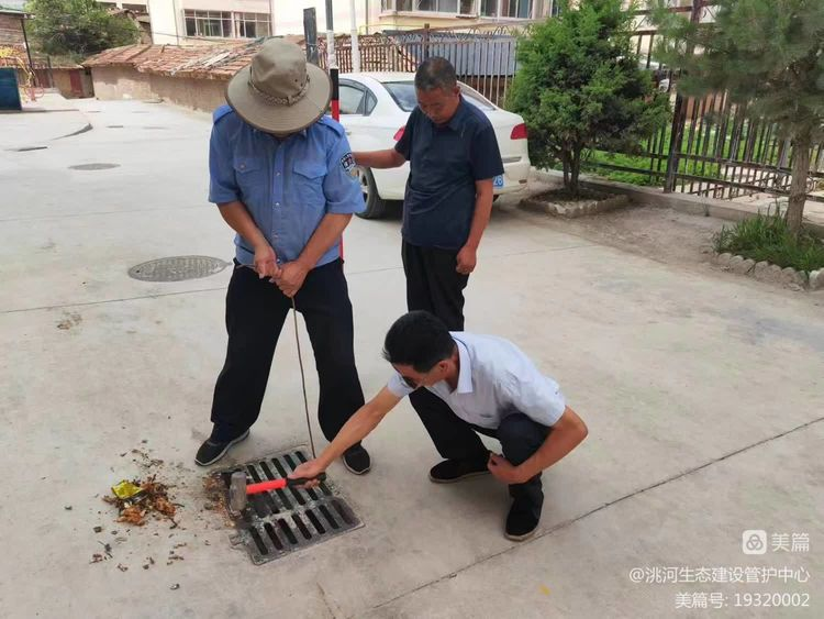 洮河管护中心机关事务站集中开展小区雨水井专项排查整治行动