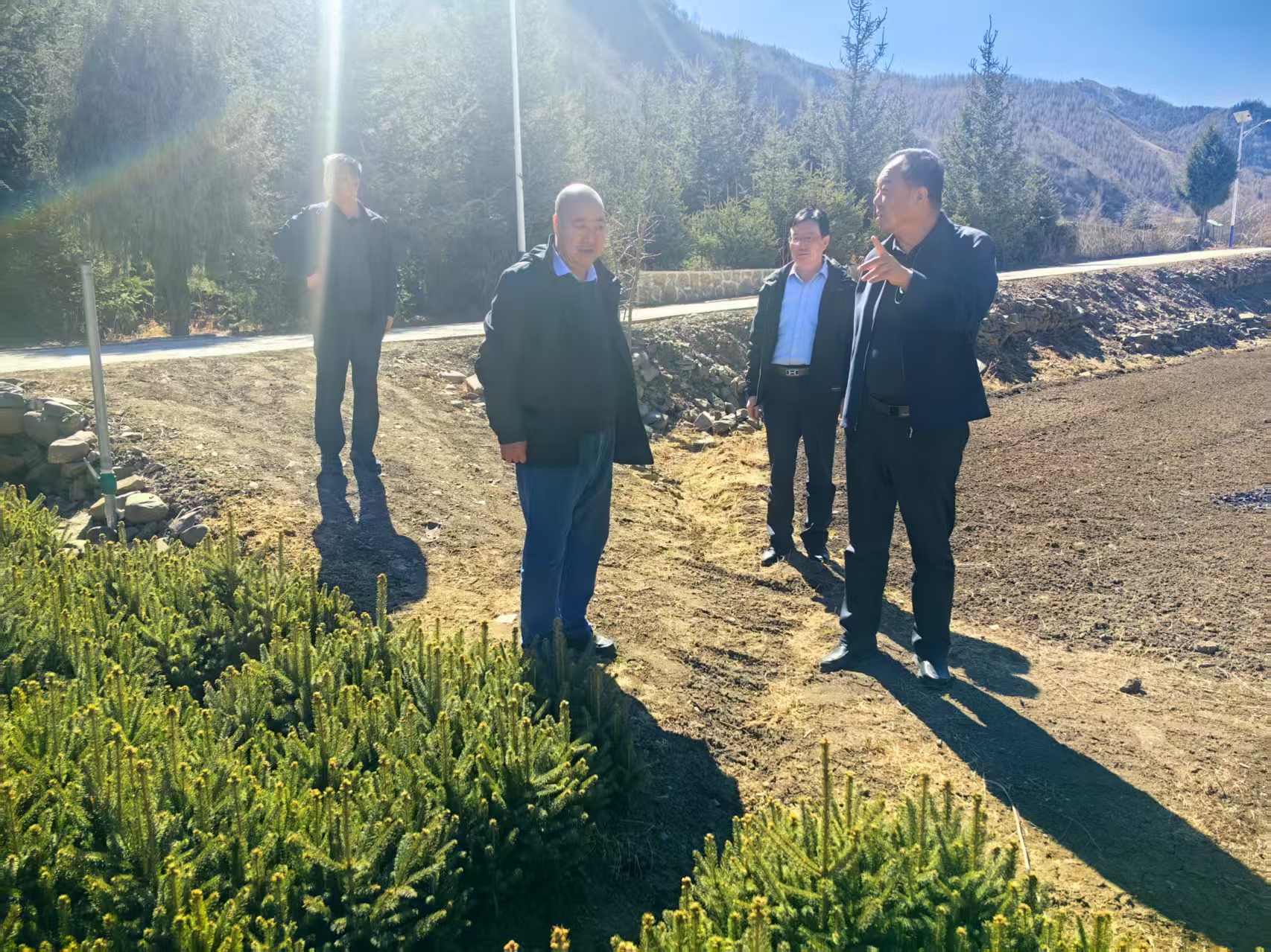 甘肃省洮河管护中心党委书记、主任韩宝红一行督查大峪林场护林防火及苗圃生产工作